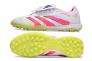 Chuteira Society Adidas Predator Elite Fold-Over Tongue TF - Branca, Rosa e Verde