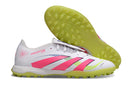 Chuteira Society Adidas Predator Elite Fold-Over Tongue TF - Branca, Rosa e Verde
