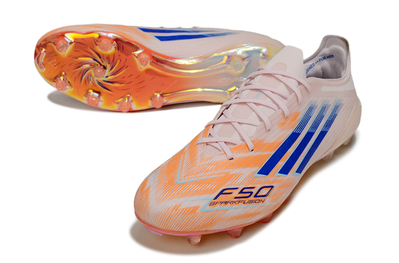 Chuteira Adidas F50 Elite FG - Laranja e Azul - Sparkfusion