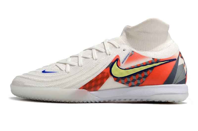 Tênis Futsal Nike Phantom Luna IC - Branca, Cinza e Laranja