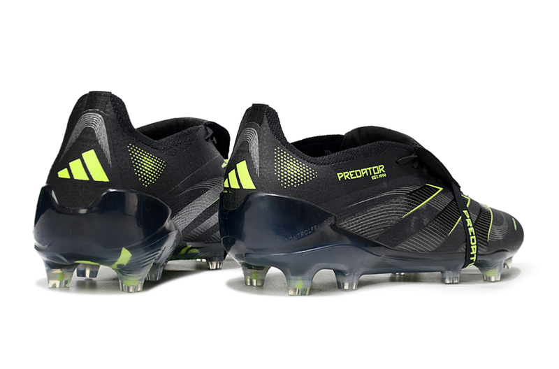 Chuteira Adidas Predator Elite Fold-Over Tongue FG - Preta, Cinza e Verde - Eletric Stealth Pack