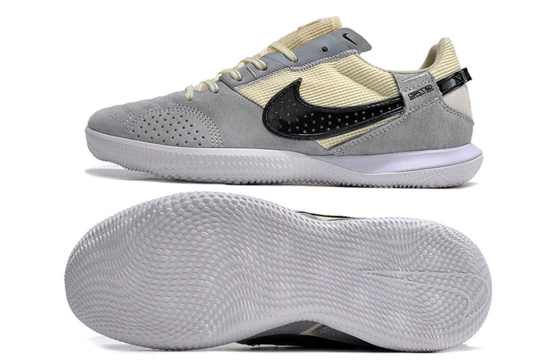 Tênis Futsal Nike Street Gato IC - Cinza, Bege e Preta
