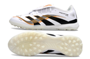 Chuteira Society Adidas Predator Elite Fold-Over Tongue TF - Branca, Preta e Dourada