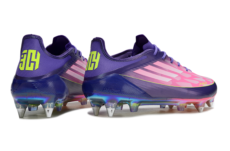 Chuteira Adidas F50 Lamine Yamal Elite SG - Rosa e Roxa