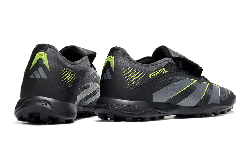 Chuteira Society Adidas Predator Elite Fold-Over Tongue TF - Preta, Cinza e Verde