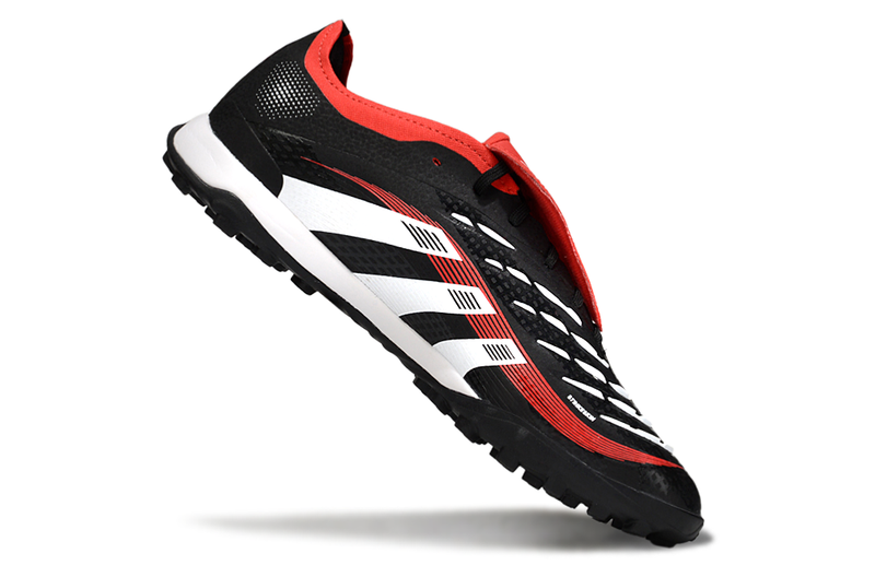 Chuteira Society Adidas Predator Elite Fold-Over Tongue TF - Preta, Branca e Vermelha