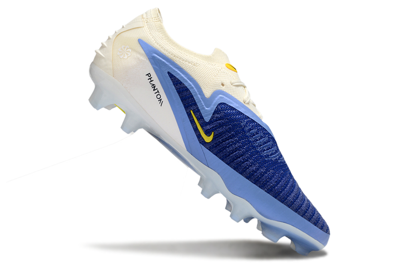Chuteira Nike Phantom 6 Elite FG - Branca e Azul - Pack Fear Nothing