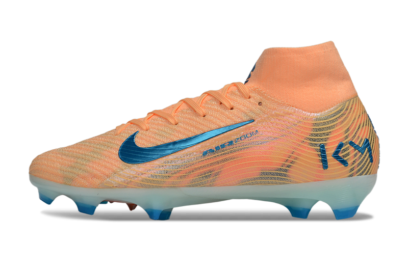 Chuteira Nike Air Zoom Mercurial Superfly 10 Elite FG - Laranja, Azul e Branca