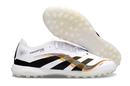 Chuteira Society Adidas Predator Elite Fold-Over Tongue TF - Branca, Preta e Dourada