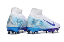 Chuteira Nike Zoom Mercurial SuperFly 10 Elite SG - Branca, Azul e Rosa