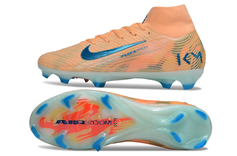 Chuteira Nike Air Zoom Mercurial Superfly 10 Elite FG - Laranja, Azul e Branca