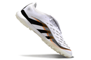 Chuteira Society Adidas Predator Elite Fold-Over Tongue TF - Branca, Preta e Dourada